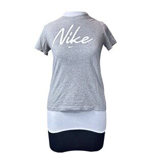 Nike Girls Gray Short Sleeve Tee Shirt L